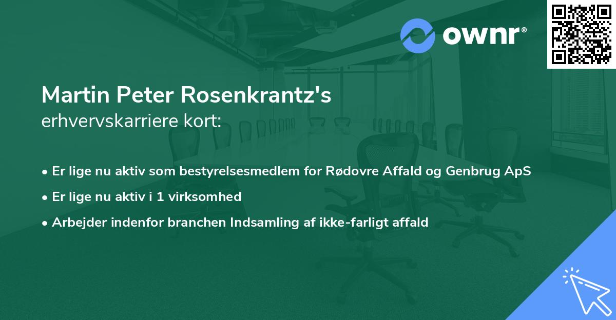 Martin Peter Rosenkrantz's erhvervskarriere kort