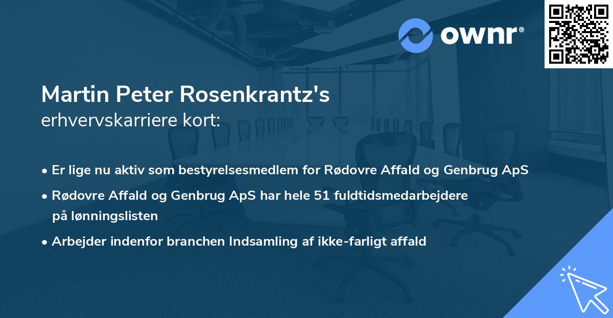 Martin Peter Rosenkrantz's erhvervskarriere kort