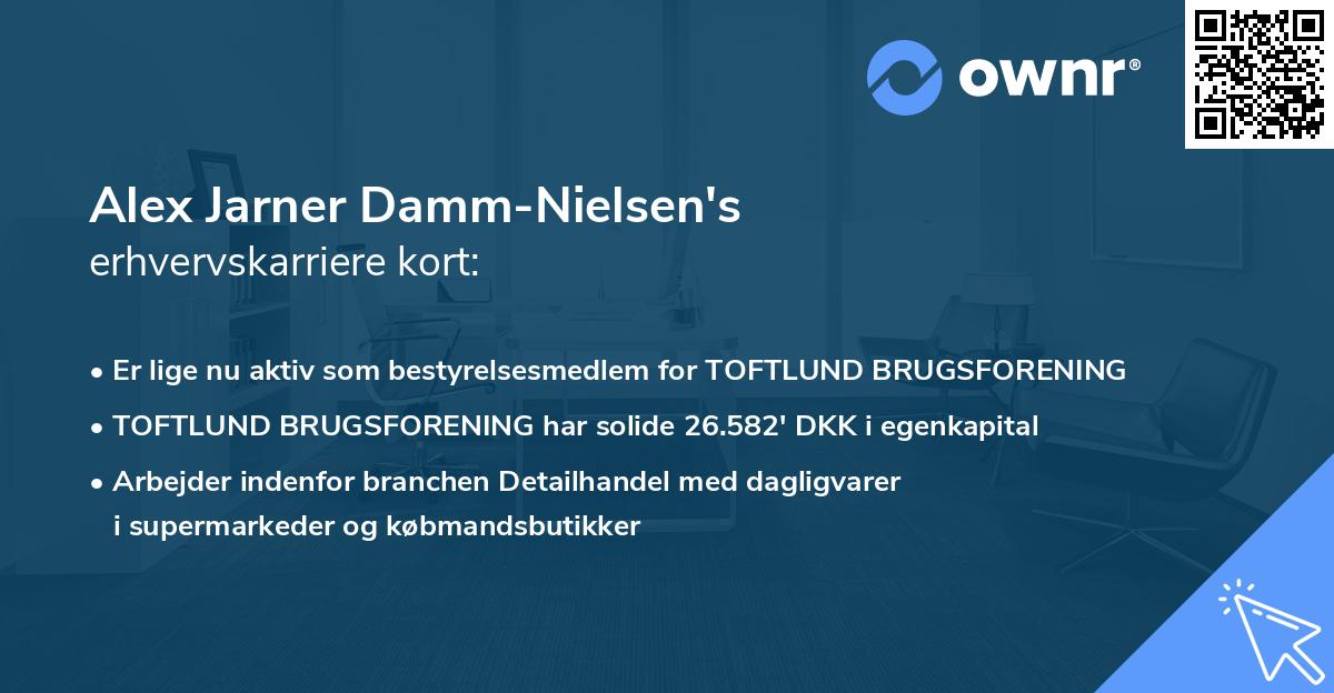Alex Jarner Damm-Nielsen's erhvervskarriere kort