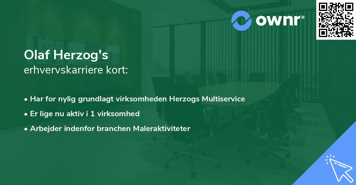 Olaf Herzog's erhvervskarriere kort