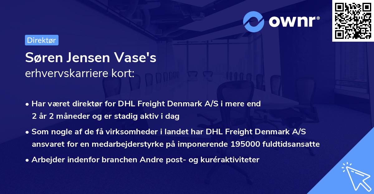 Søren Jensen Vase's erhvervskarriere kort