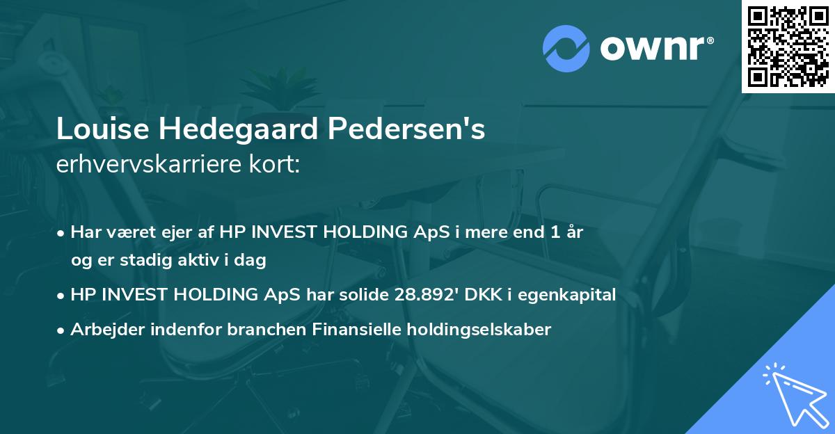 Louise Hedegaard Pedersen's erhvervskarriere kort