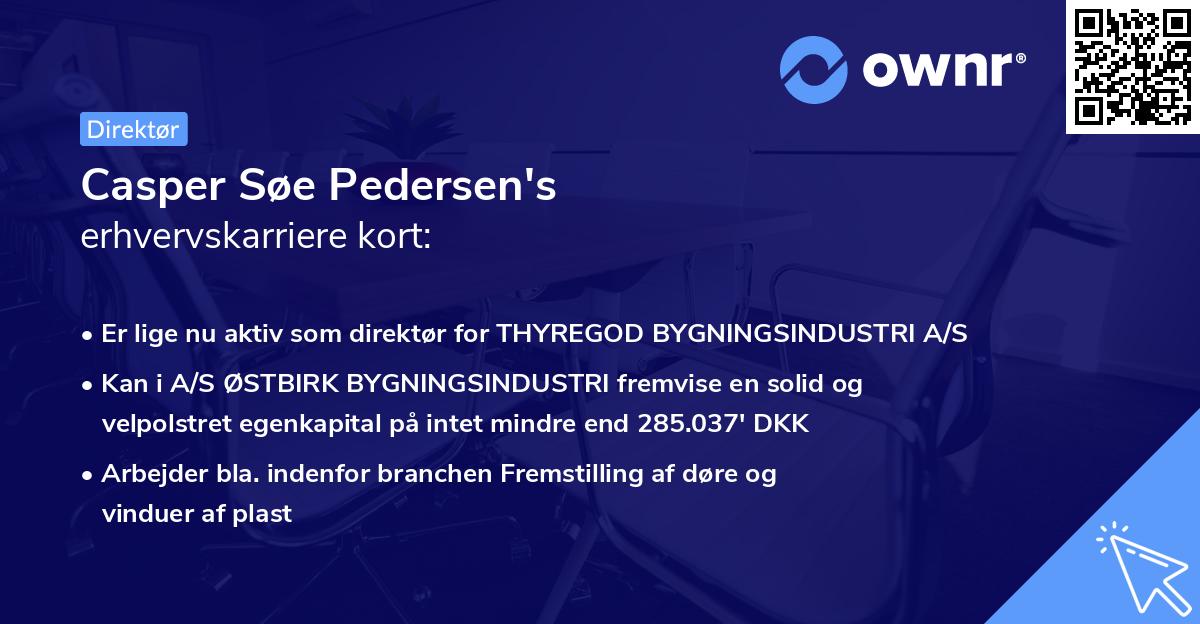 Casper Søe Pedersen's erhvervskarriere kort