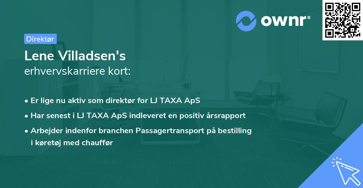 Lene Villadsen's erhvervskarriere kort