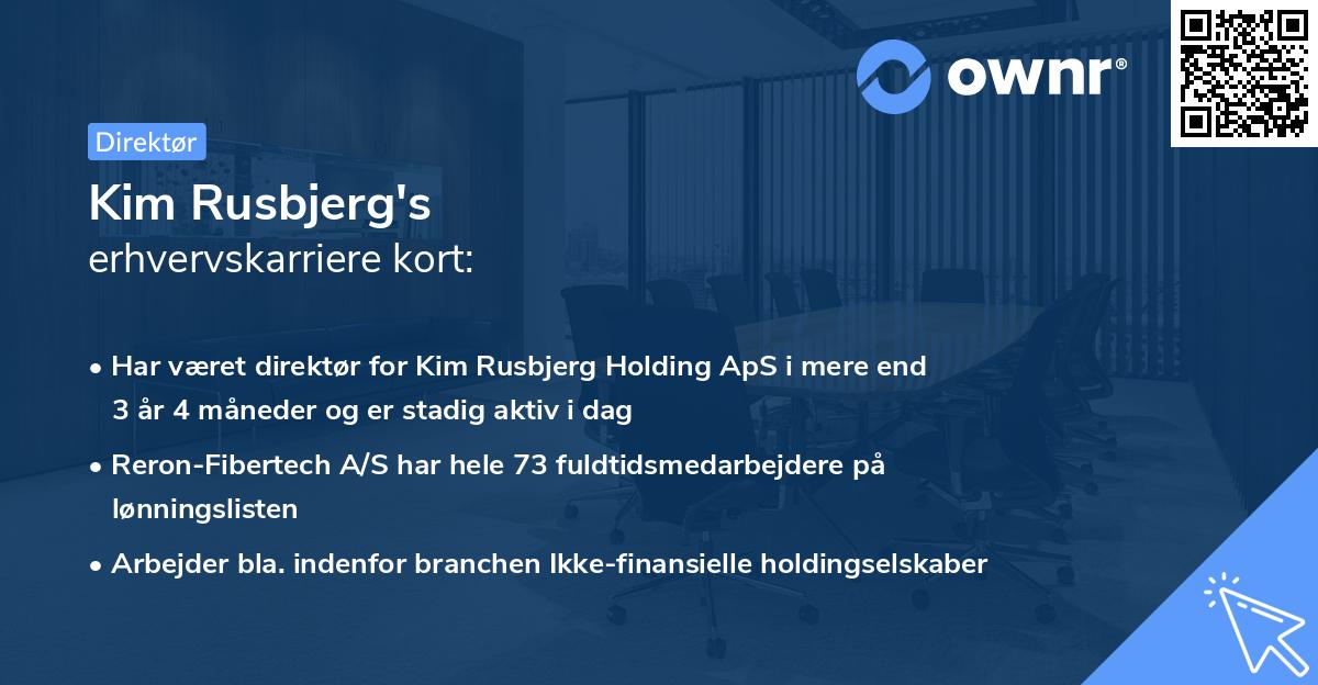 Kim Rusbjerg's erhvervskarriere kort