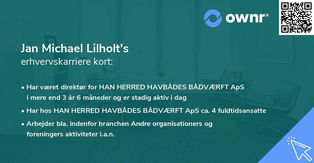 Jan Michael Lilholt's erhvervskarriere kort