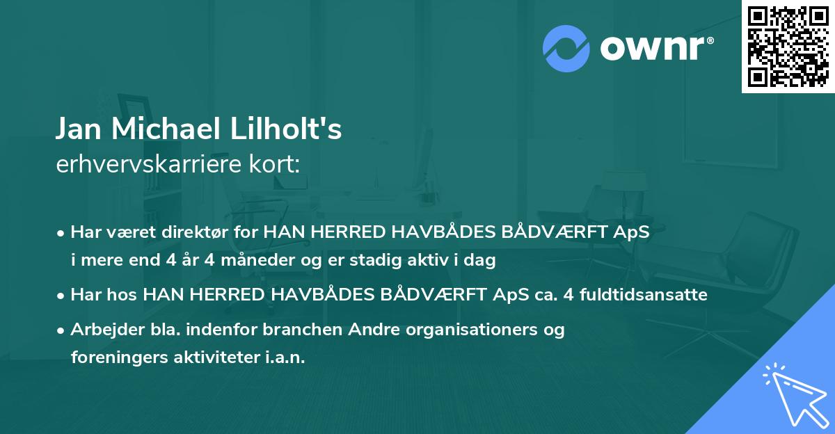 Jan Michael Lilholt's erhvervskarriere kort