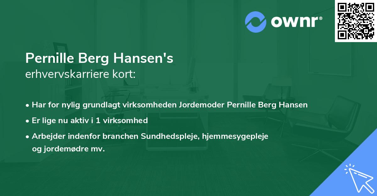 Pernille Berg Hansen's erhvervskarriere kort