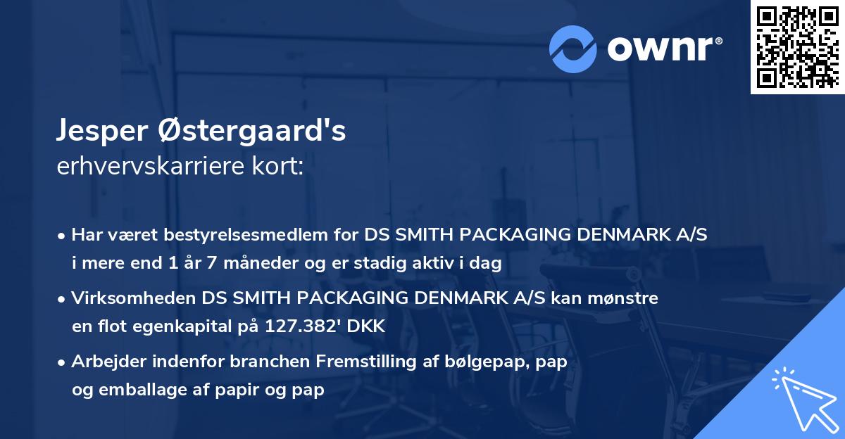 Jesper Østergaard's erhvervskarriere kort