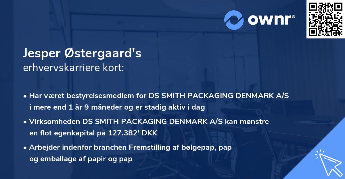 Jesper Østergaard's erhvervskarriere kort
