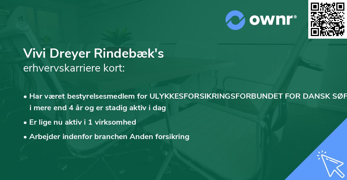 Vivi Dreyer Rindebæk's erhvervskarriere kort