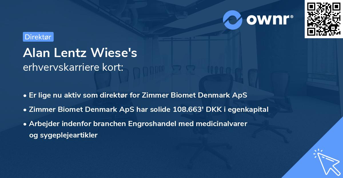 Alan Lentz Wiese's erhvervskarriere kort