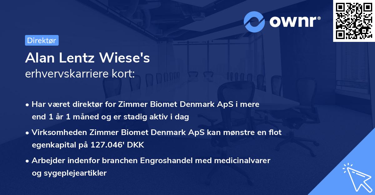 Alan Lentz Wiese's erhvervskarriere kort