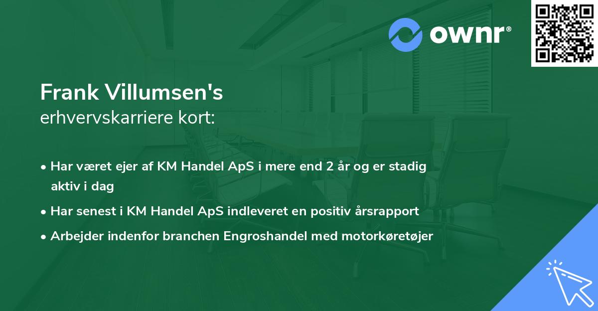 Frank Villumsen's erhvervskarriere kort
