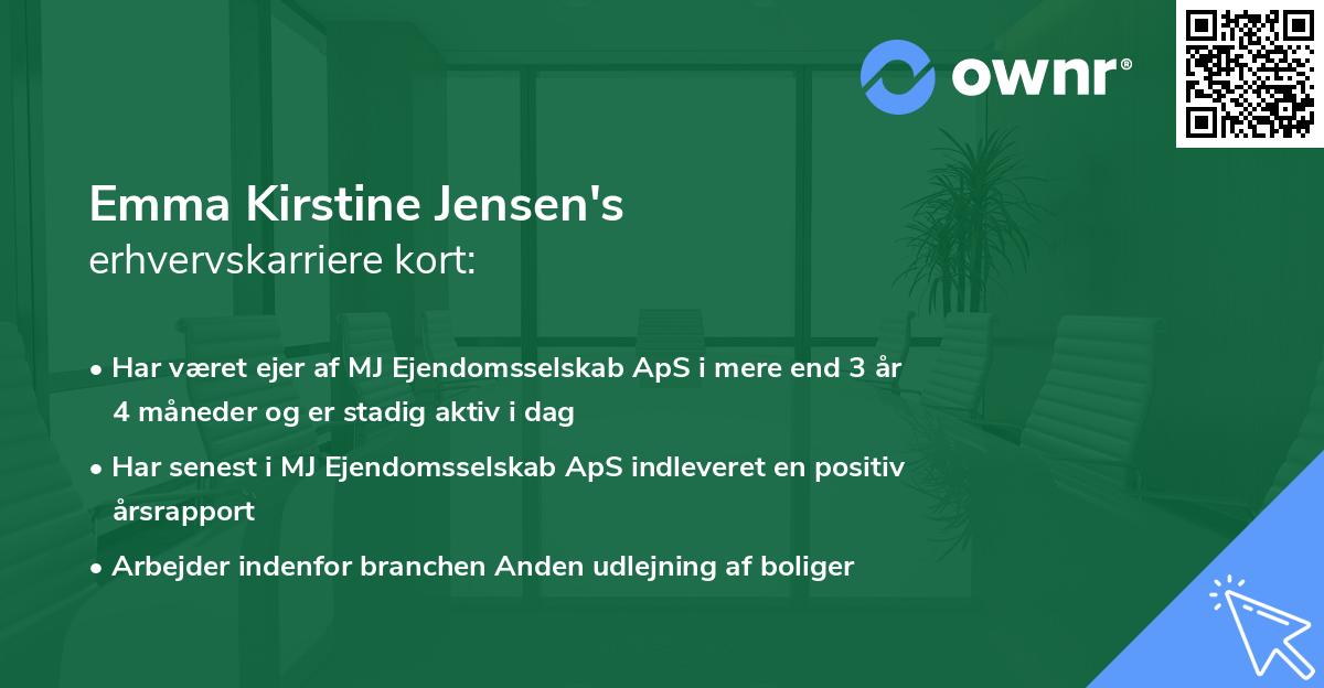 Emma Kirstine Jensen's erhvervskarriere kort