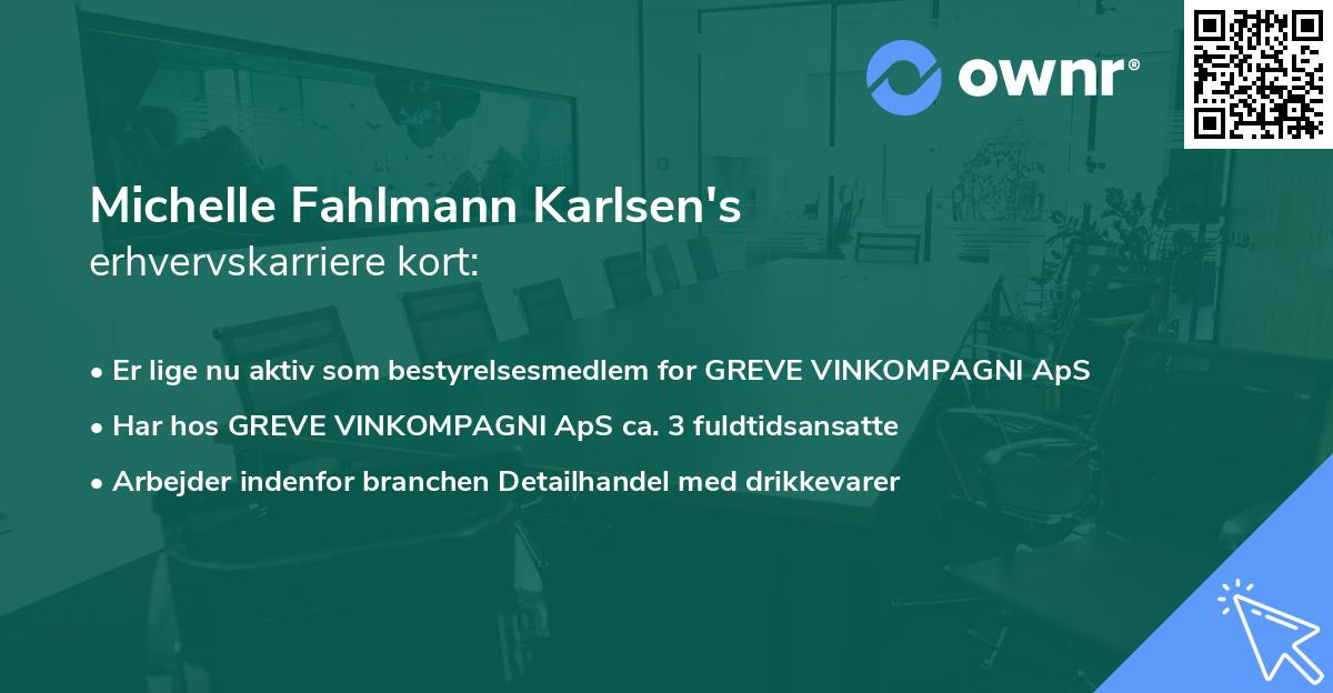 Michelle Fahlmann Karlsen's erhvervskarriere kort