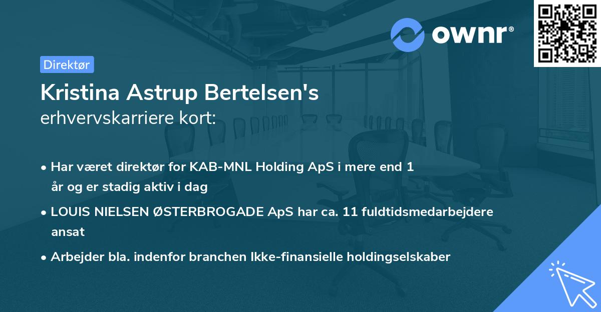 Kristina Astrup Bertelsen's erhvervskarriere kort