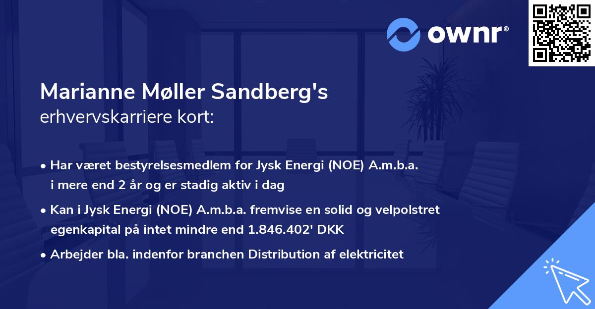 Marianne Møller Sandberg's erhvervskarriere kort