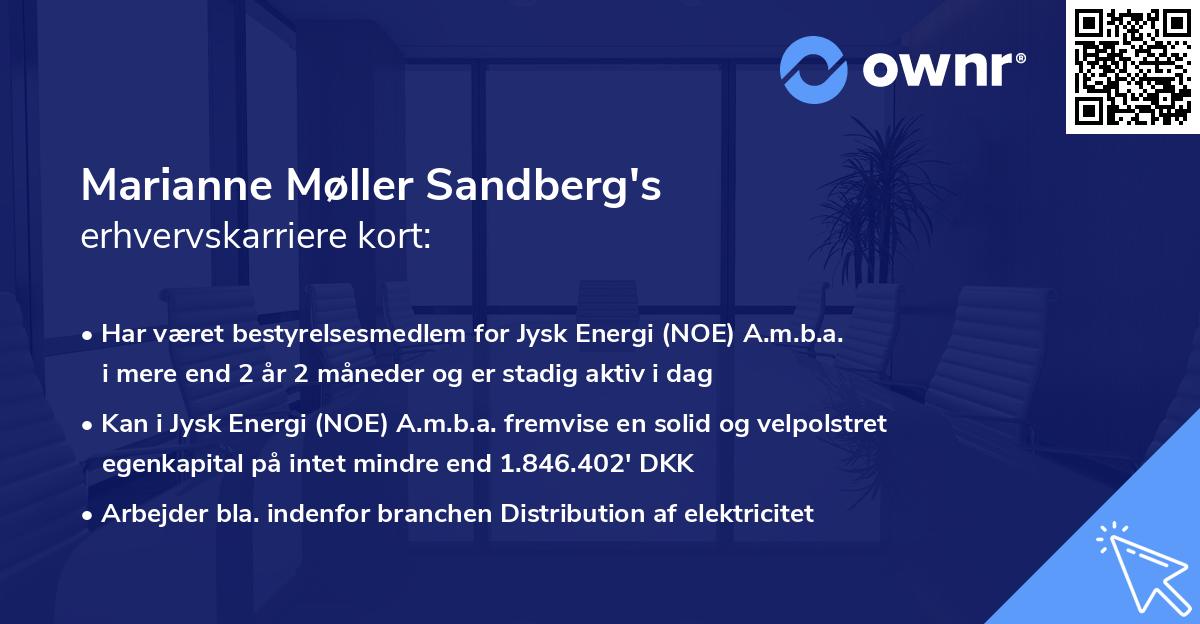Marianne Møller Sandberg's erhvervskarriere kort