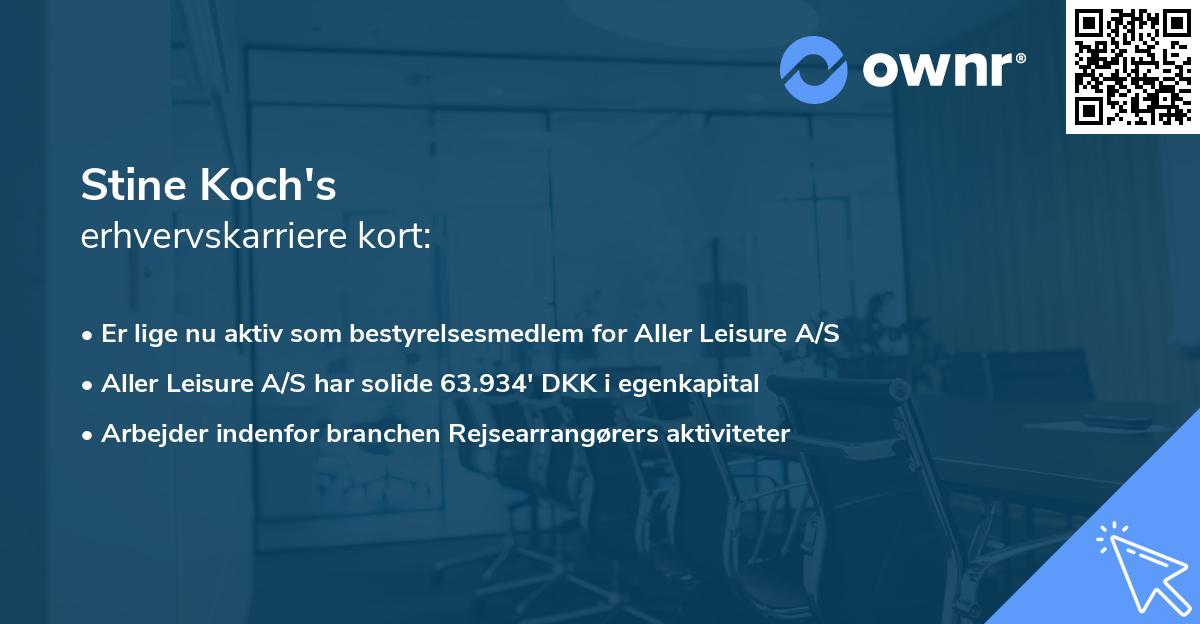 Stine Koch's erhvervskarriere kort