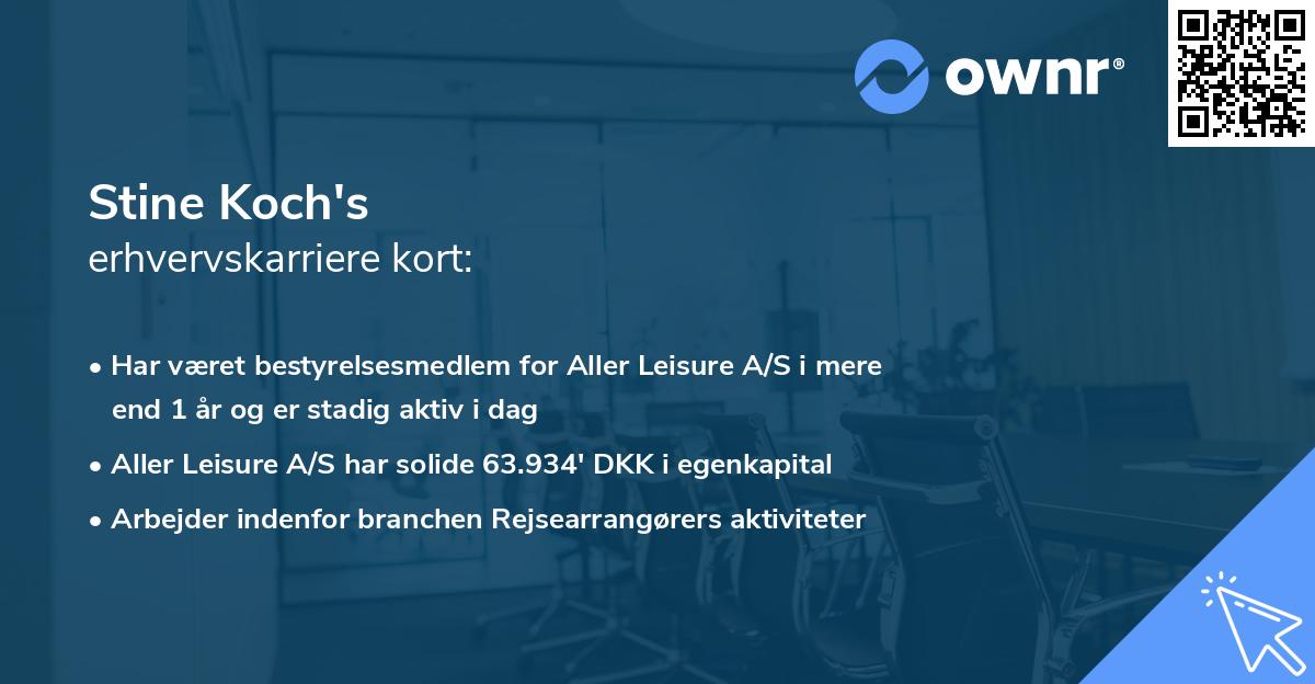 Stine Koch's erhvervskarriere kort