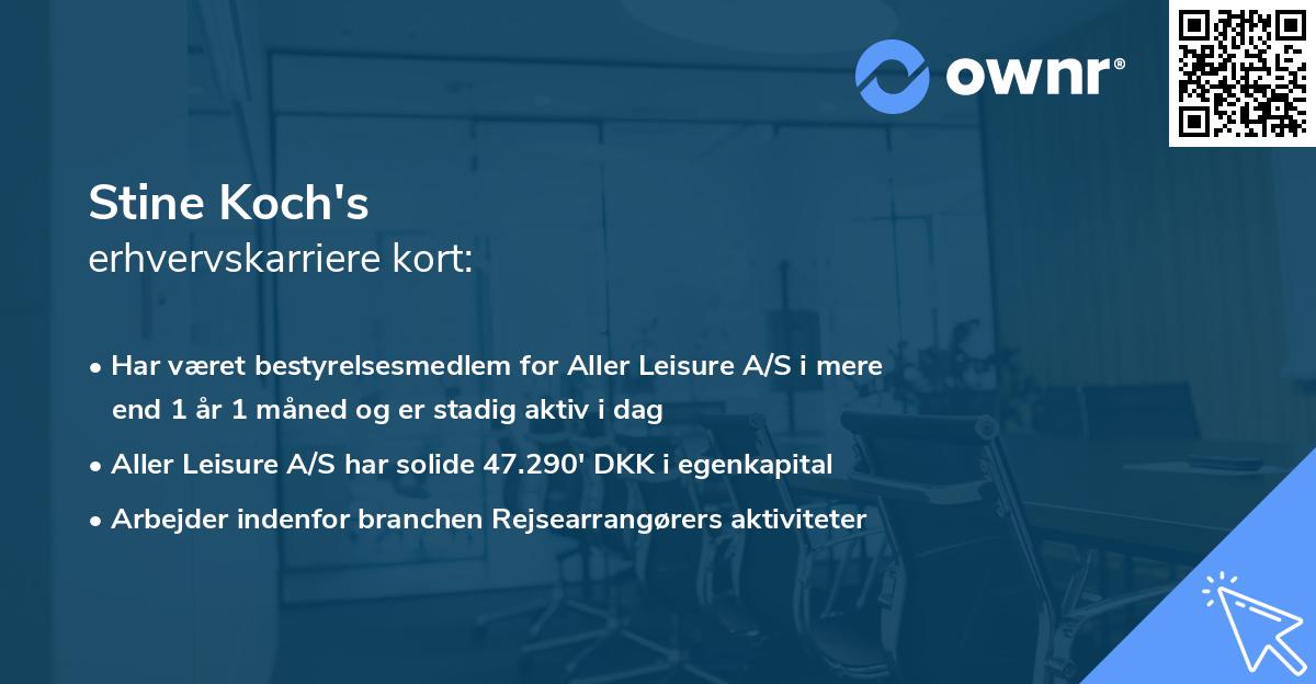 Stine Koch's erhvervskarriere kort