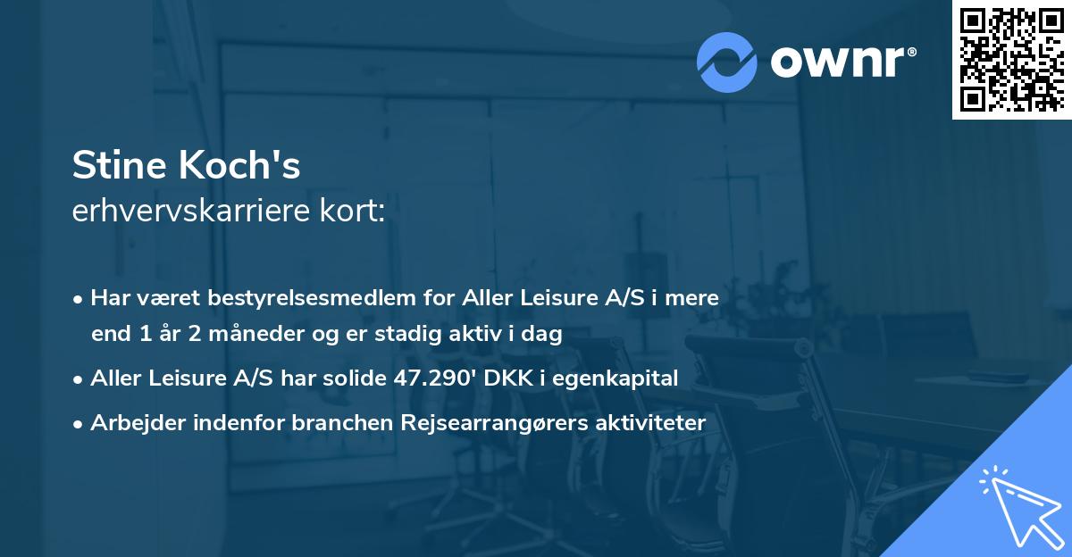 Stine Koch's erhvervskarriere kort