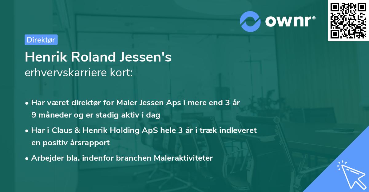 Henrik Roland Jessen's erhvervskarriere kort