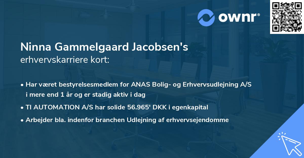 Ninna Gammelgaard Jacobsen's erhvervskarriere kort