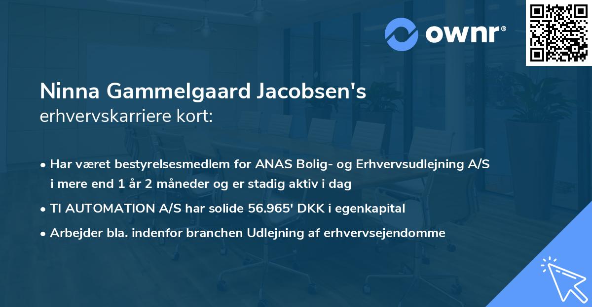 Ninna Gammelgaard Jacobsen's erhvervskarriere kort