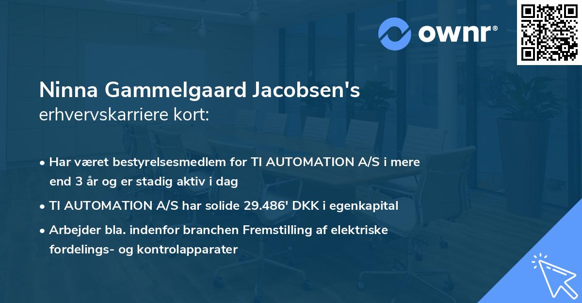 Ninna Gammelgaard Jacobsen's erhvervskarriere kort