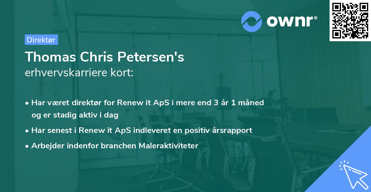 Thomas Chris Petersen's erhvervskarriere kort