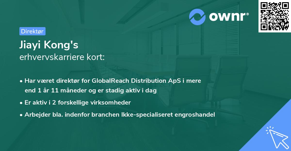 Jiayi Kong's erhvervskarriere kort