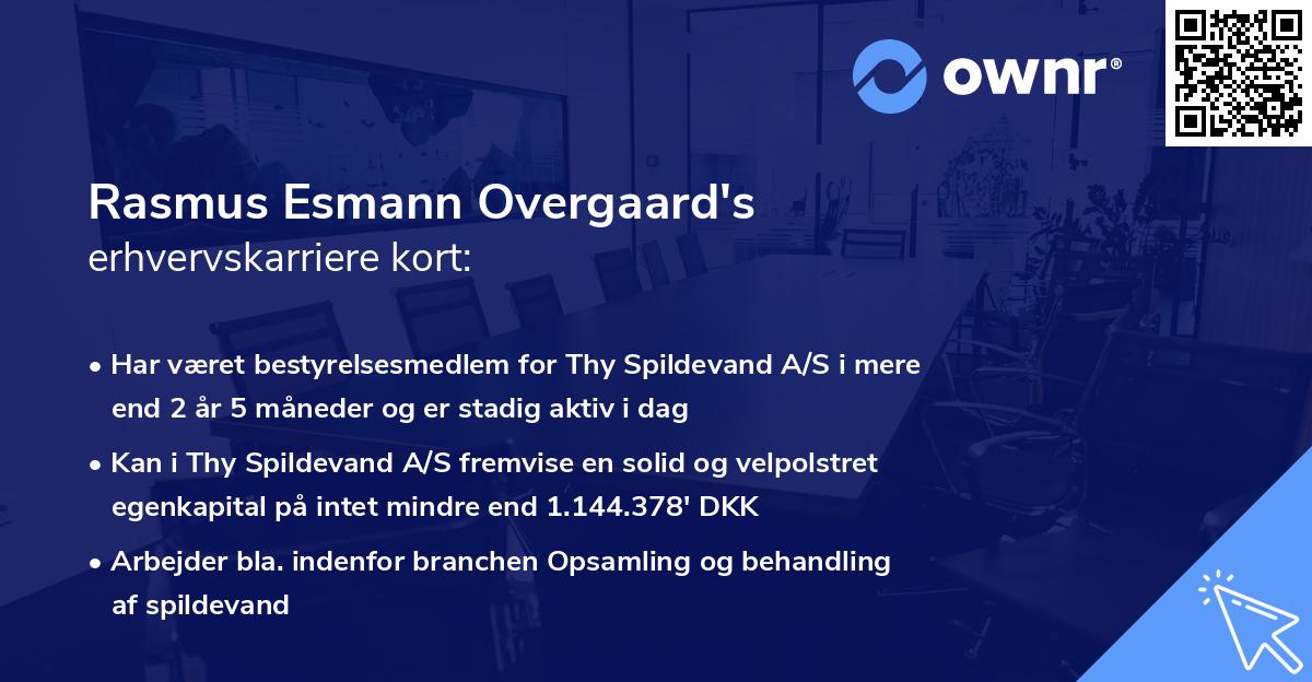 Rasmus Esmann Overgaard's erhvervskarriere kort