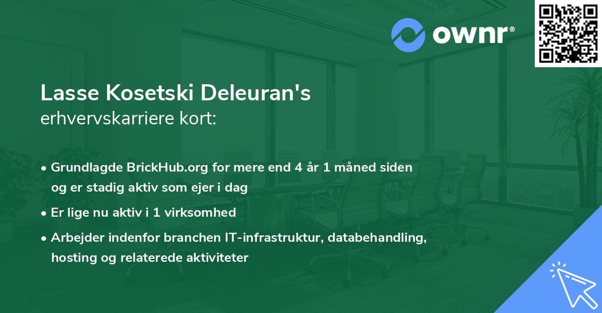 Lasse Kosetski Deleuran's erhvervskarriere kort