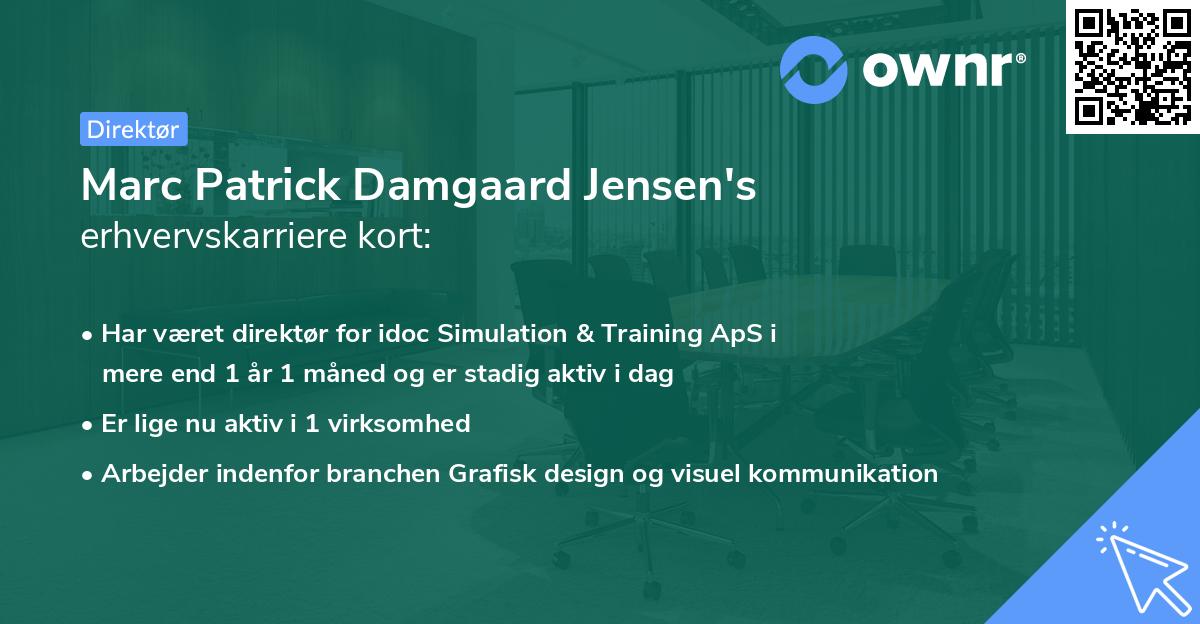 Marc Patrick Damgaard Jensen's erhvervskarriere kort