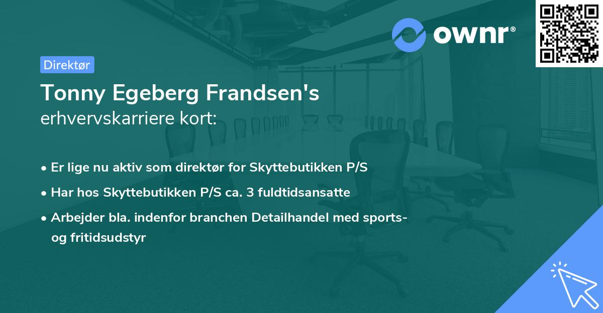 Tonny Egeberg Frandsen's erhvervskarriere kort