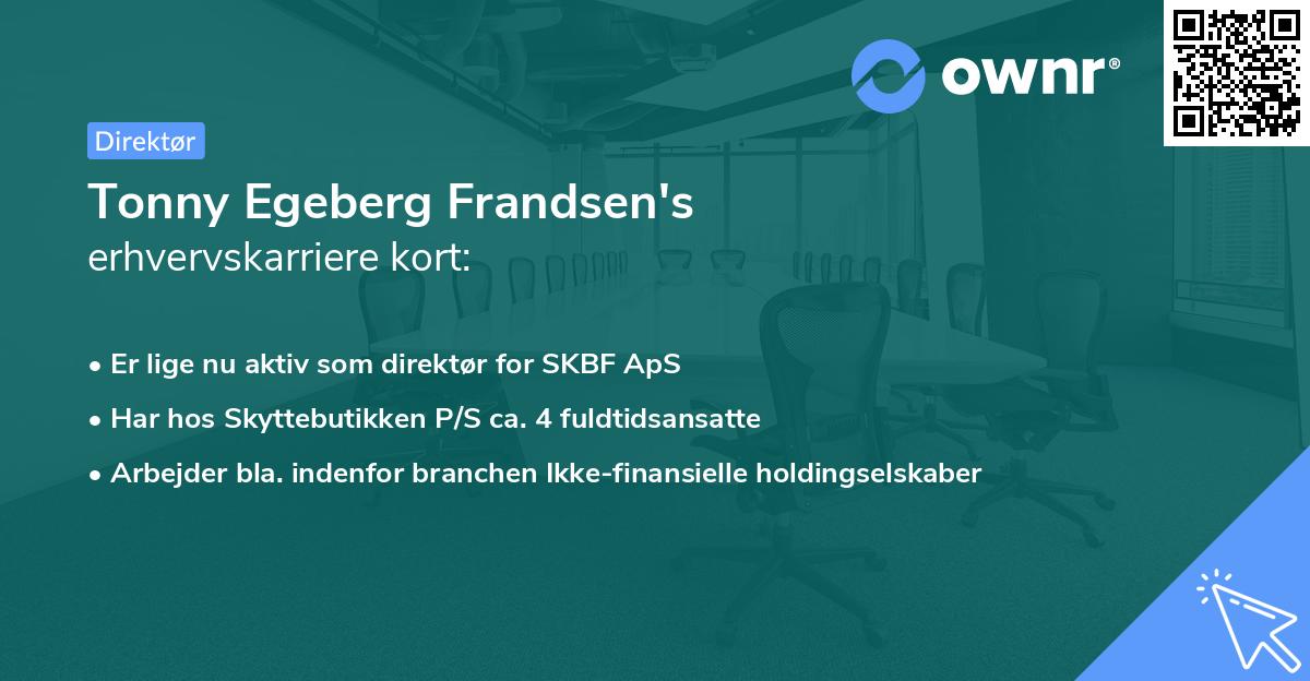 Tonny Egeberg Frandsen's erhvervskarriere kort