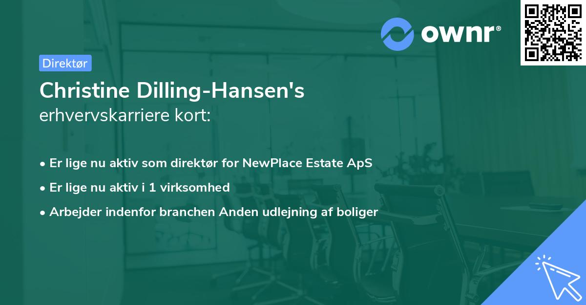 Christine Dilling-Hansen's erhvervskarriere kort