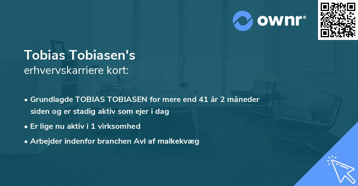Tobias Tobiasen's erhvervskarriere kort