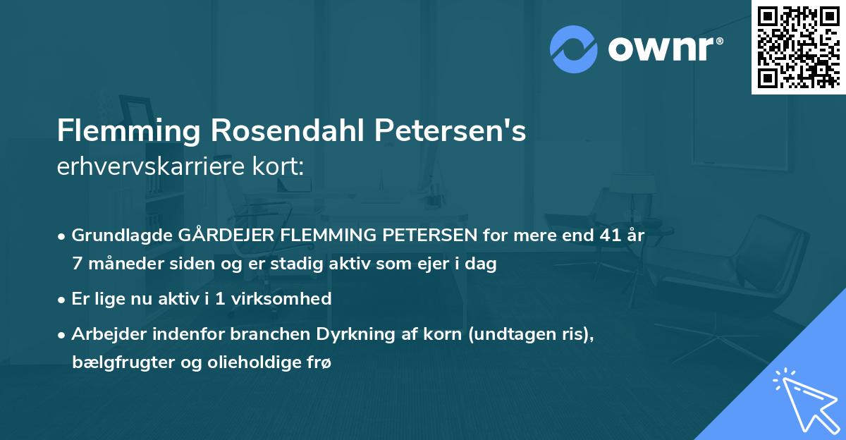 Flemming Rosendahl Petersen's erhvervskarriere kort