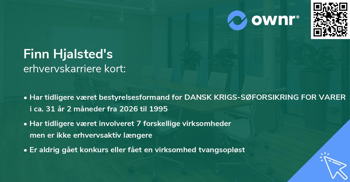 Finn Hjalsted's erhvervskarriere kort