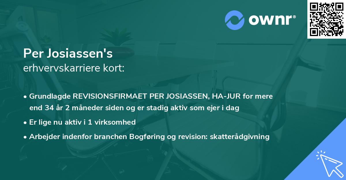 Per Josiassen's erhvervskarriere kort