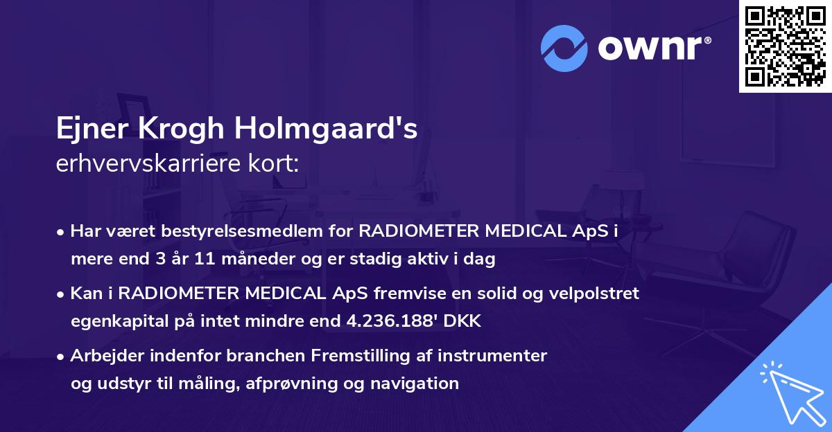 Ejner Krogh Holmgaard's erhvervskarriere kort