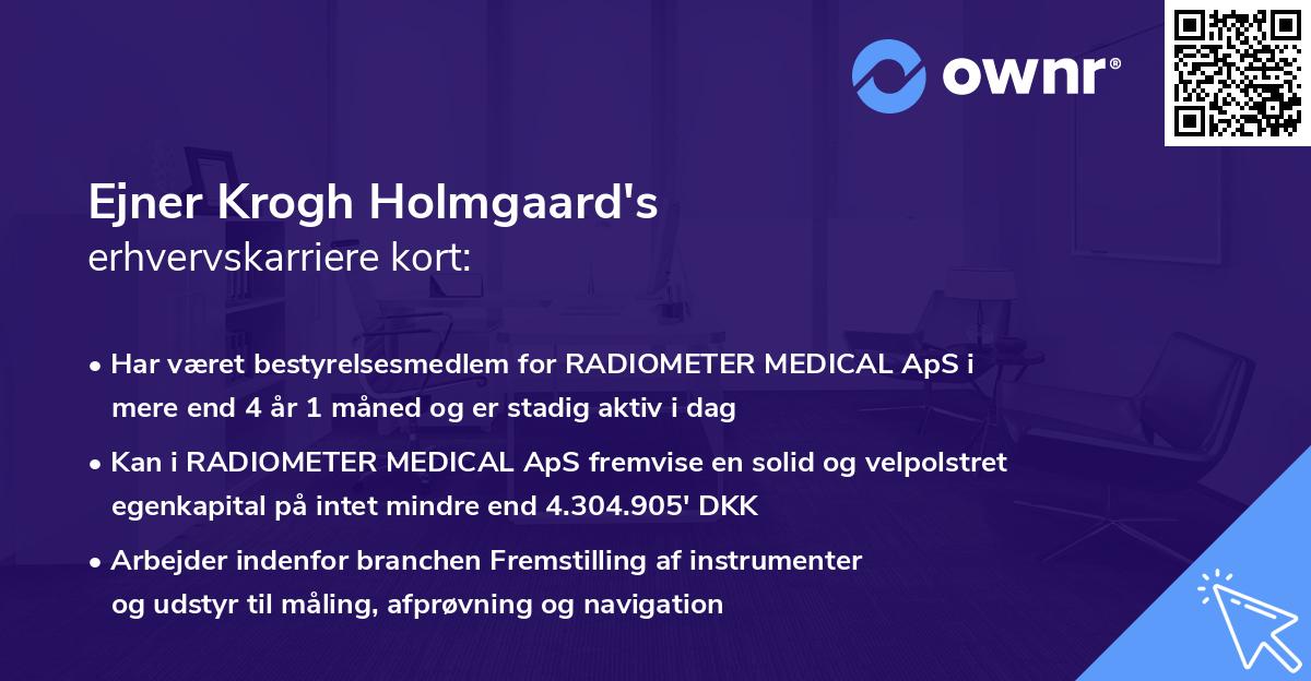 Ejner Krogh Holmgaard's erhvervskarriere kort