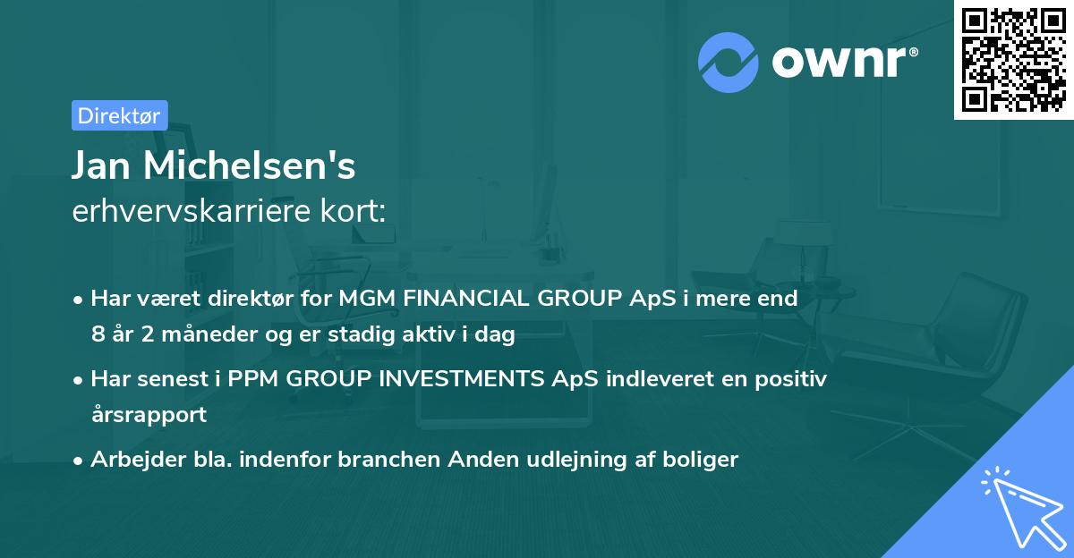 Jan Michelsen's erhvervskarriere kort