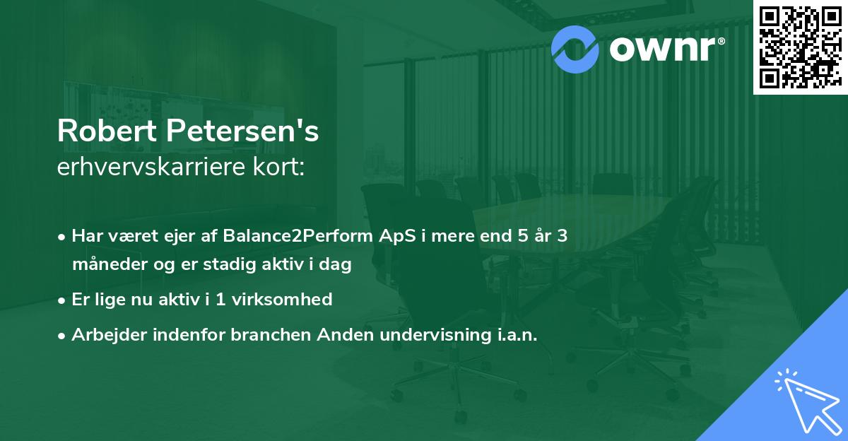 Robert Petersen's erhvervskarriere kort