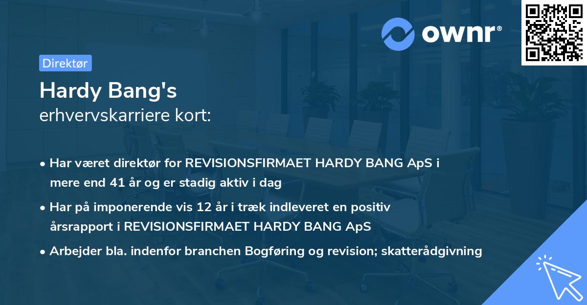 Hardy Bang's erhvervskarriere kort