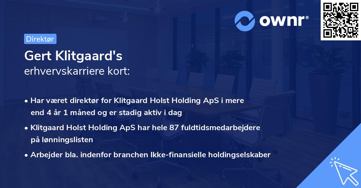 Gert Klitgaard's erhvervskarriere kort