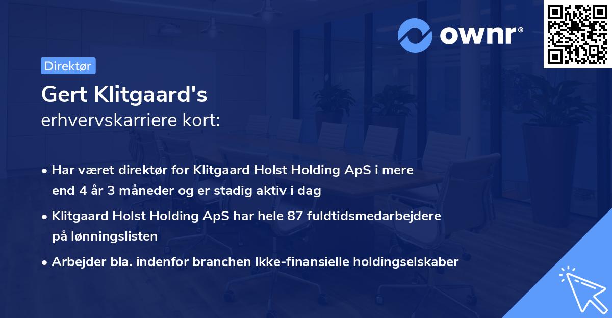 Gert Klitgaard's erhvervskarriere kort